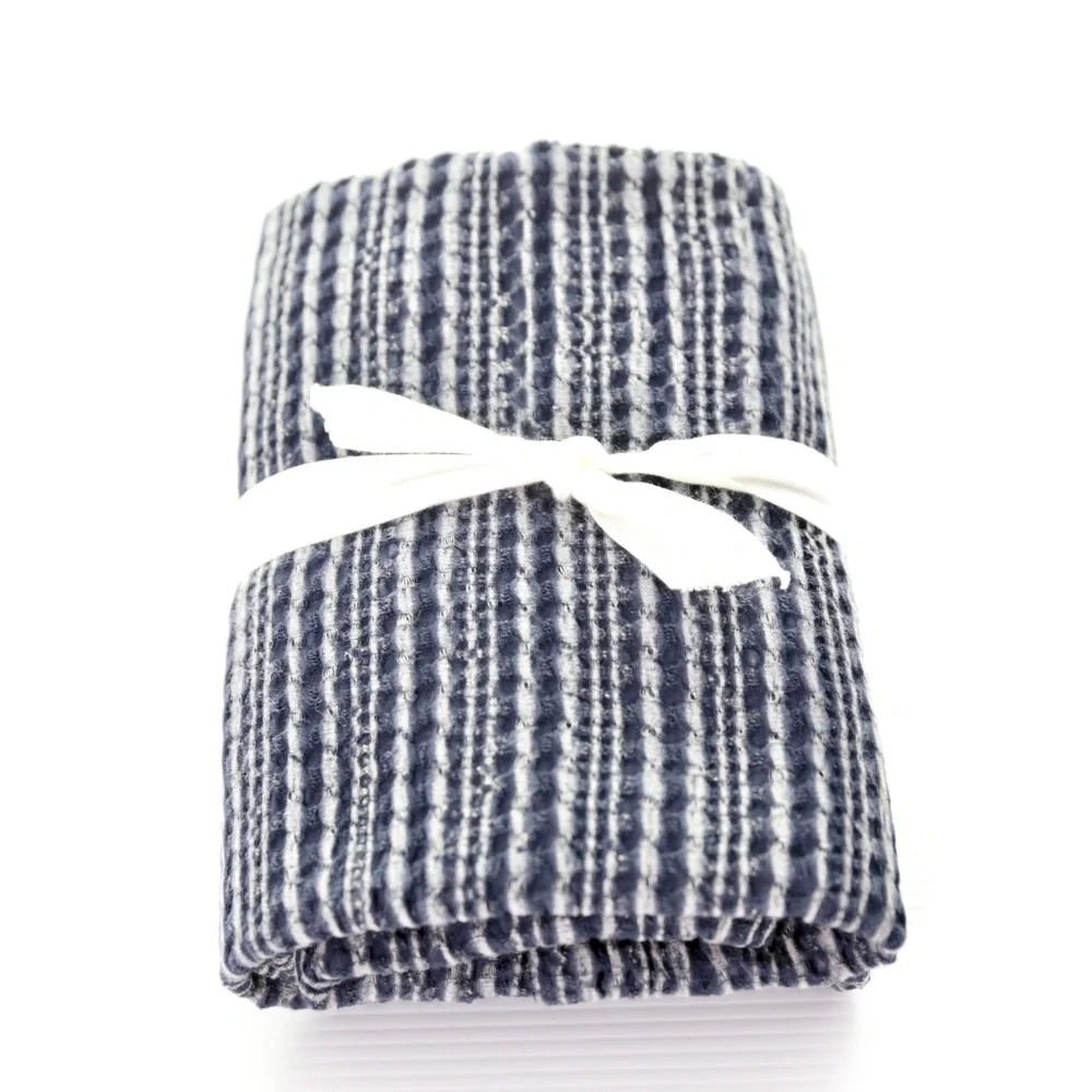 NWOT Pottery Barn Honeycomb Quilted Waffle Weave Cotton Sham - (1) Euro Midnight